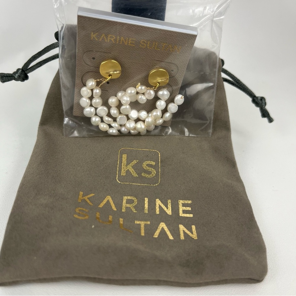 Karine Sultan Snowy Drop earrings - Picture 5 of 5